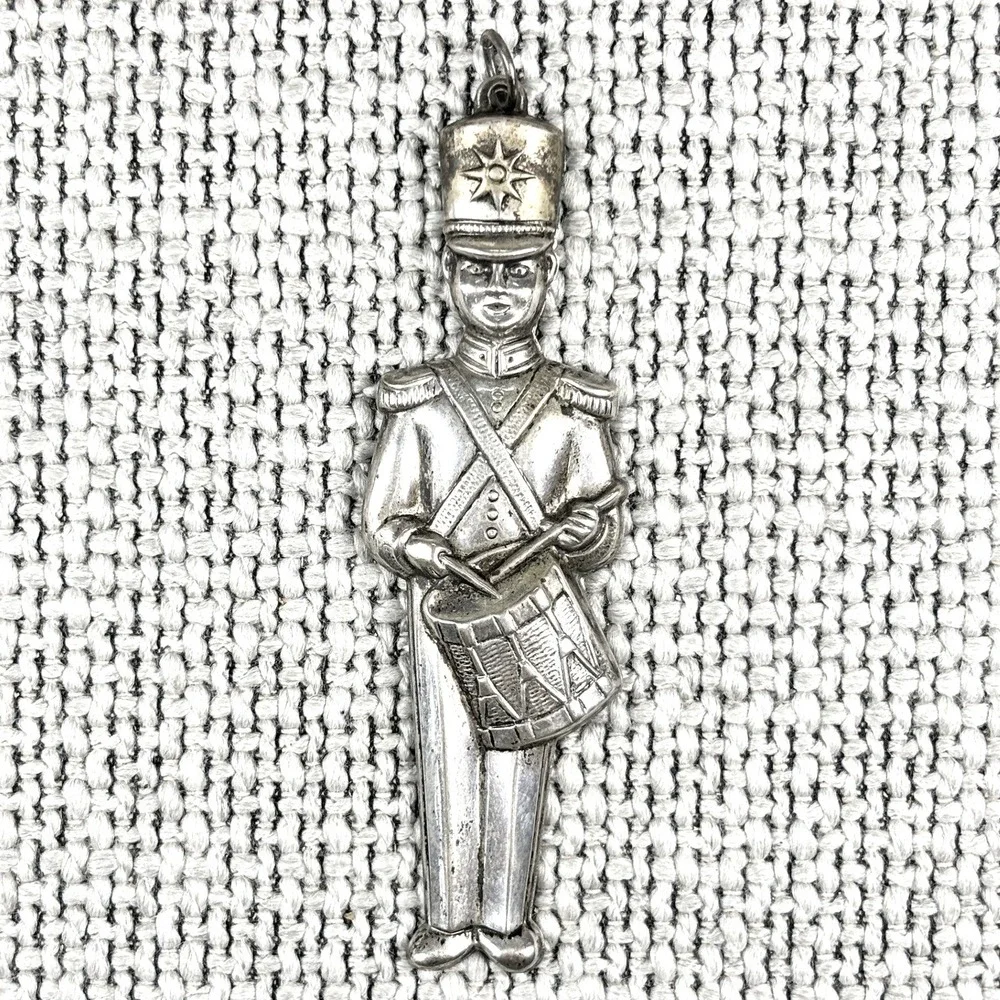 Gorham 1970s Vintage Sterling 80‎ Drummer Boy Silver Christmas Ornament